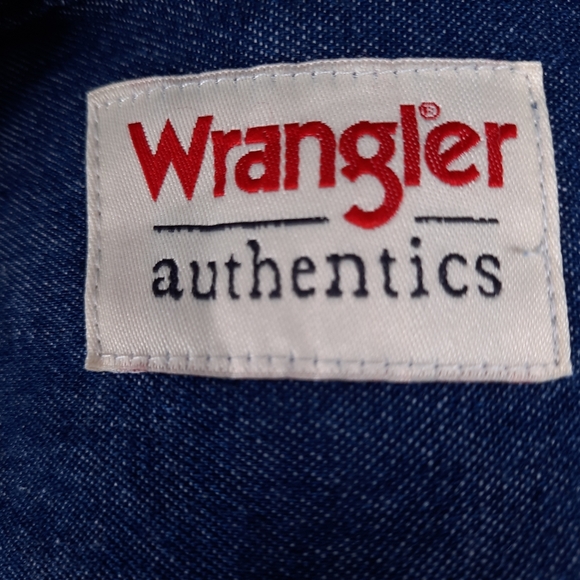New Wrangler Authentics Long Sleeve Denim Work Shirt Men's 3X Button Up Ranch - Picture 10 of 13